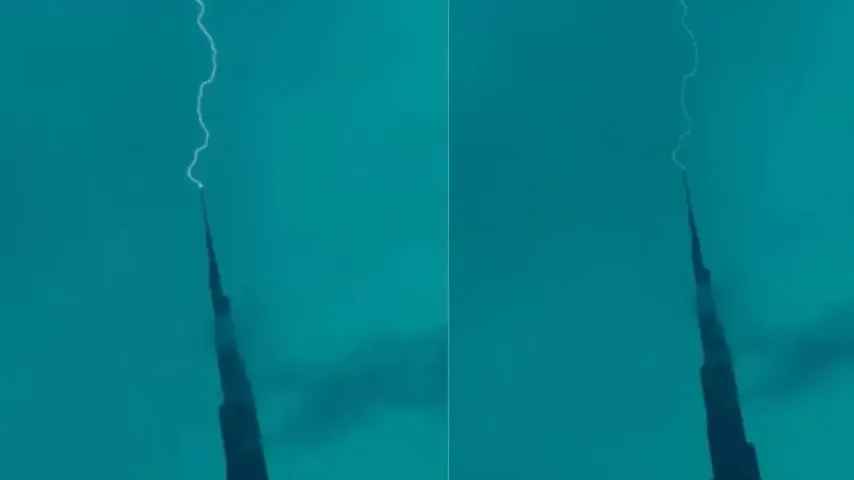 Le moment dramatique où la foudre frappe le Burj Khalifa