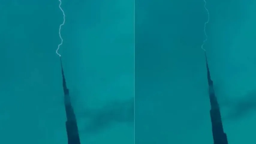 Le moment dramatique où la foudre frappe le Burj Khalifa