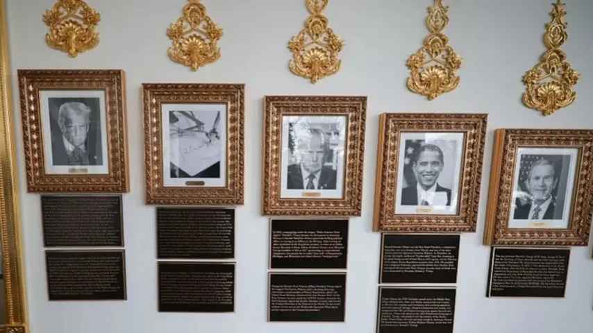 Plaques présidentielles posées à la Maison-Blanche, Trump : les États-Unis ont retrouvé la stabilité