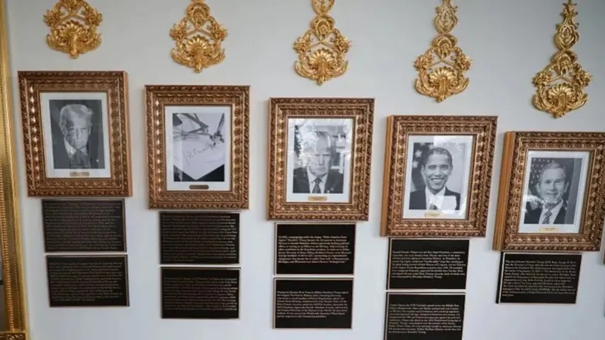 Plaques présidentielles posées à la Maison-Blanche, Trump : les États-Unis ont retrouvé la stabilité