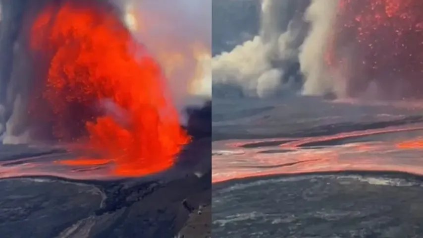 Spectacle naturel rare, un volcan entre en éruption à Hawaï